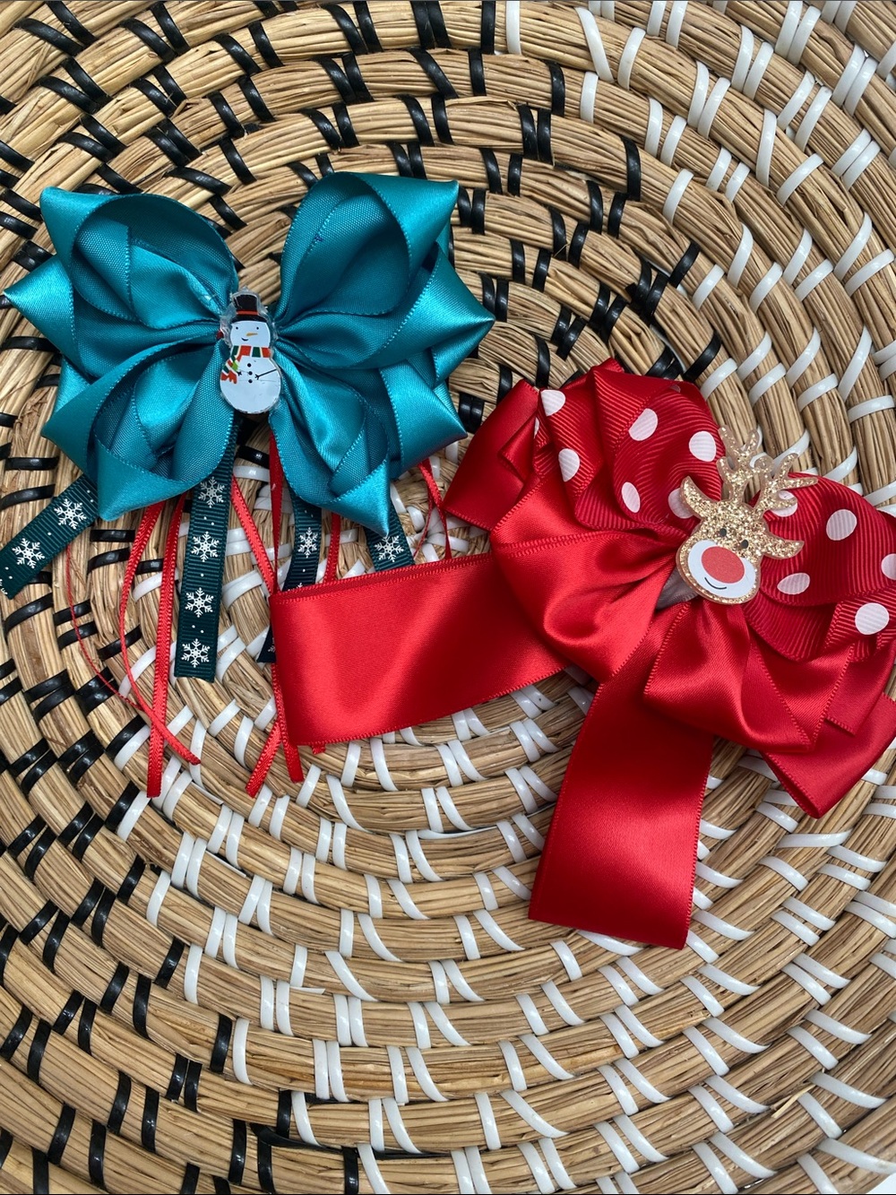 Festive Christmas Kids Hair Bows